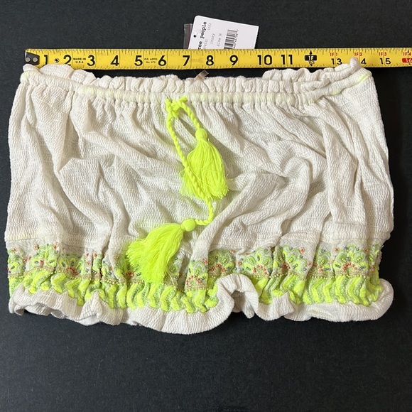 FREE PEOPLE Ivory Strapless Crop Top size M - Picture 5 of 15